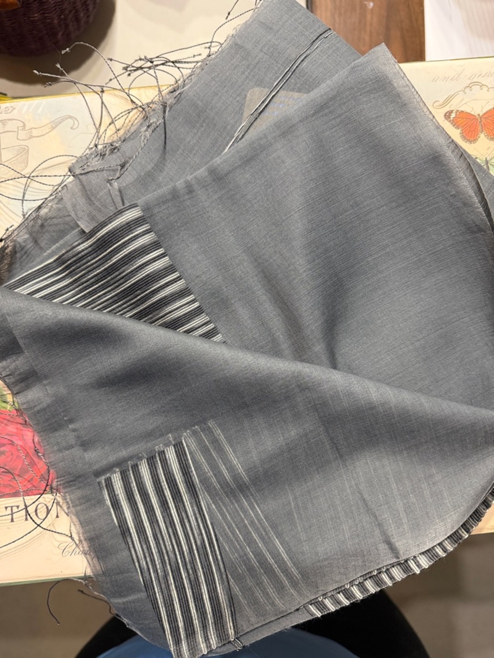 Light Gray Women's Striped Accent Wrap Scarf